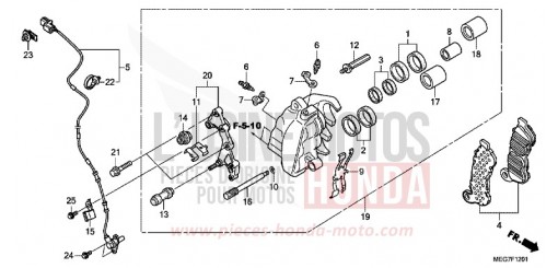 FRONT BRAKE CALIPER (VT750C2S/CS) VT750CSC de 2012